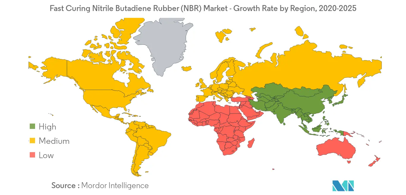 Региональные тенденции рынка быстроотверждаемого нитрилбутадиенового каучука (NBR)