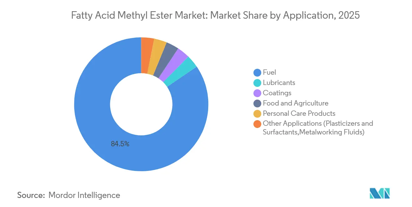 Fatty Acid Methyl Ester Market Share by Application, 2025
