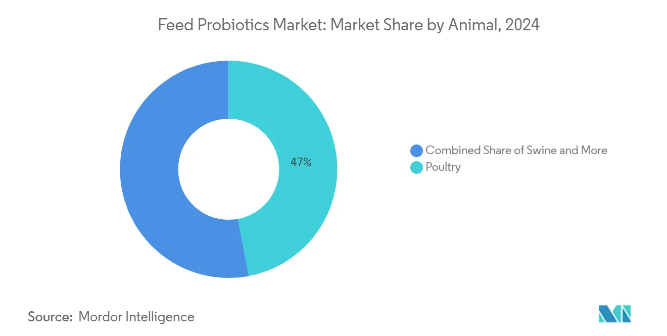 Feed Probiotics Market: Market Share by Animal