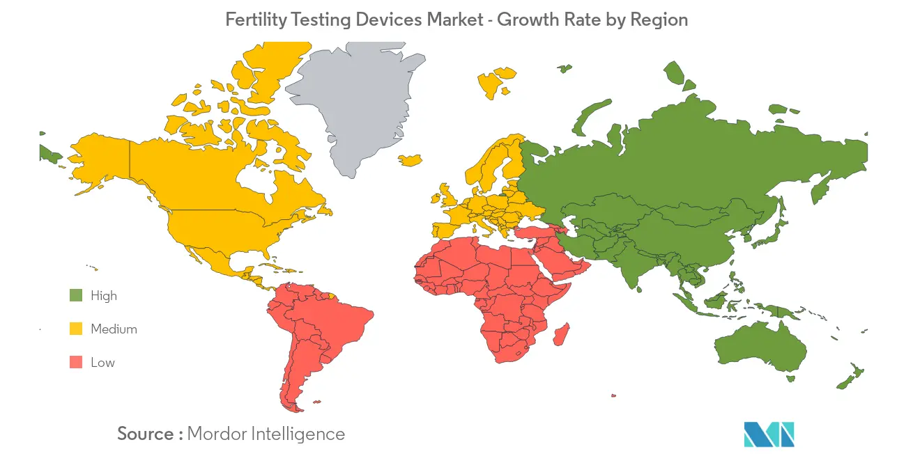 Mercado de dispositivos de tratamento de infertilidade – Taxa de crescimento por região