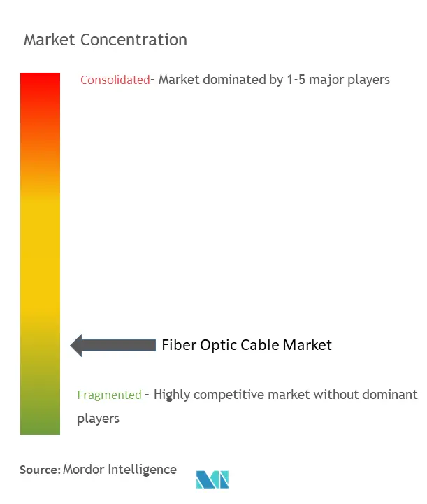 Concentração do mercado de cabos de fibra óptica
