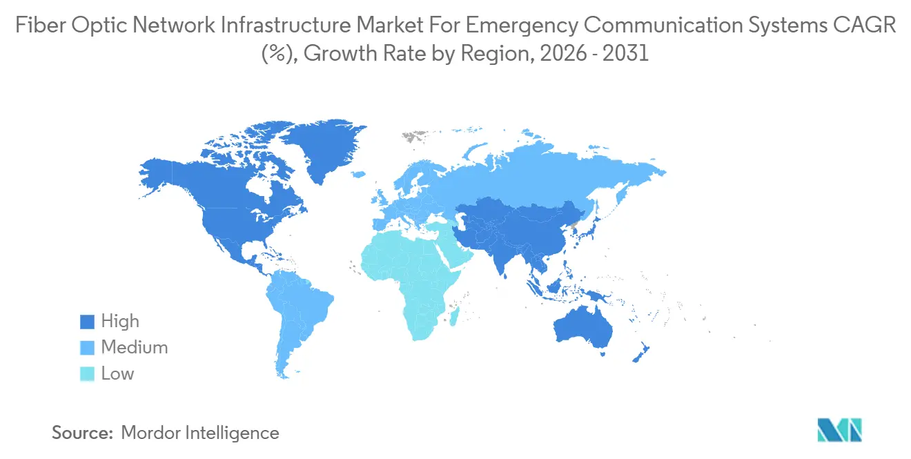 Fiber Optic Network Infrastructure Market For Emergency Communication Systems Growth Rate by Region