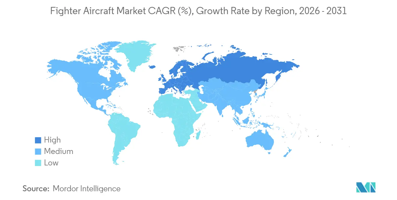 Fighter Aircraft Market CAGR (%), Growth Rate by Region