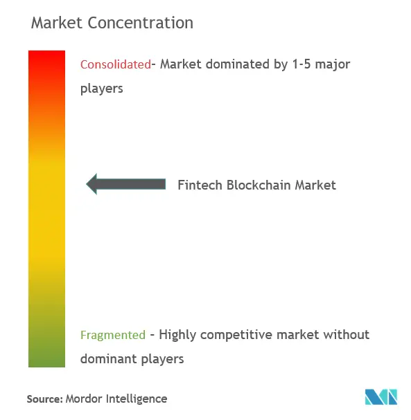 Concentración del mercado de blockchain de tecnología financiera