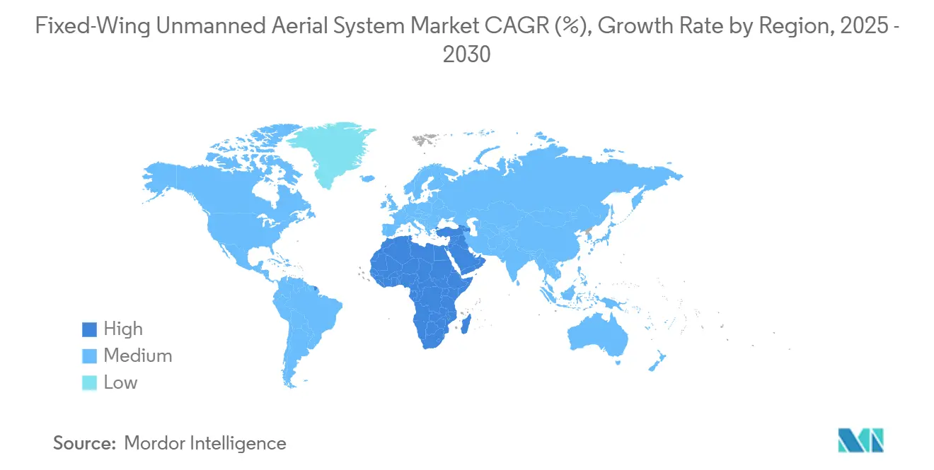 Fixed-Wing Unmanned Aerial System Market CAGR (%), Growth Rate by Region