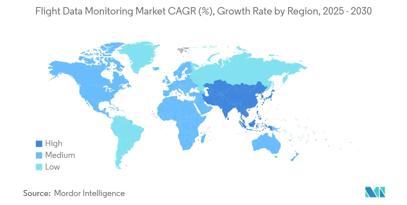 Flight Data Monitoring Market CAGR (%), Growth Rate by Region