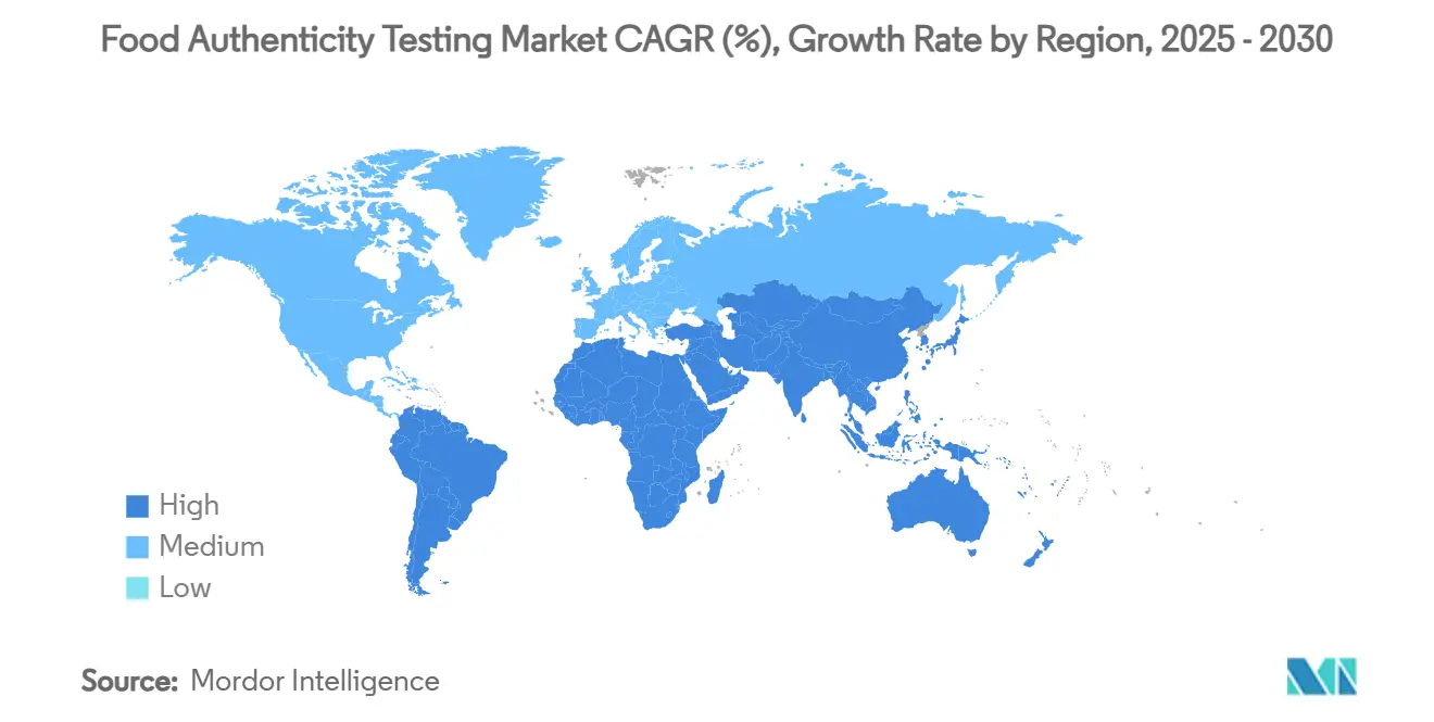 Food Authenticity Testing Market CAGR (%), Growth Rate by Region