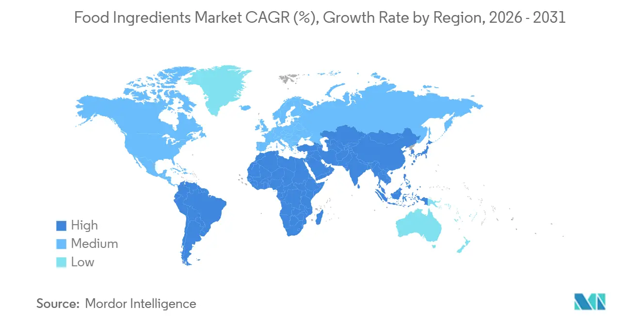 Food Ingredients Market CAGR (%), Growth Rate by Region