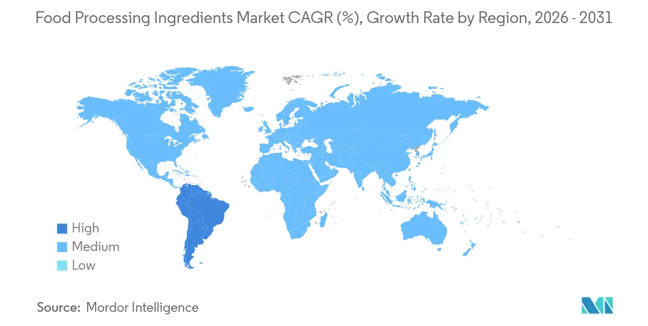 Food Processing Ingredients Market Growth Rate by Region