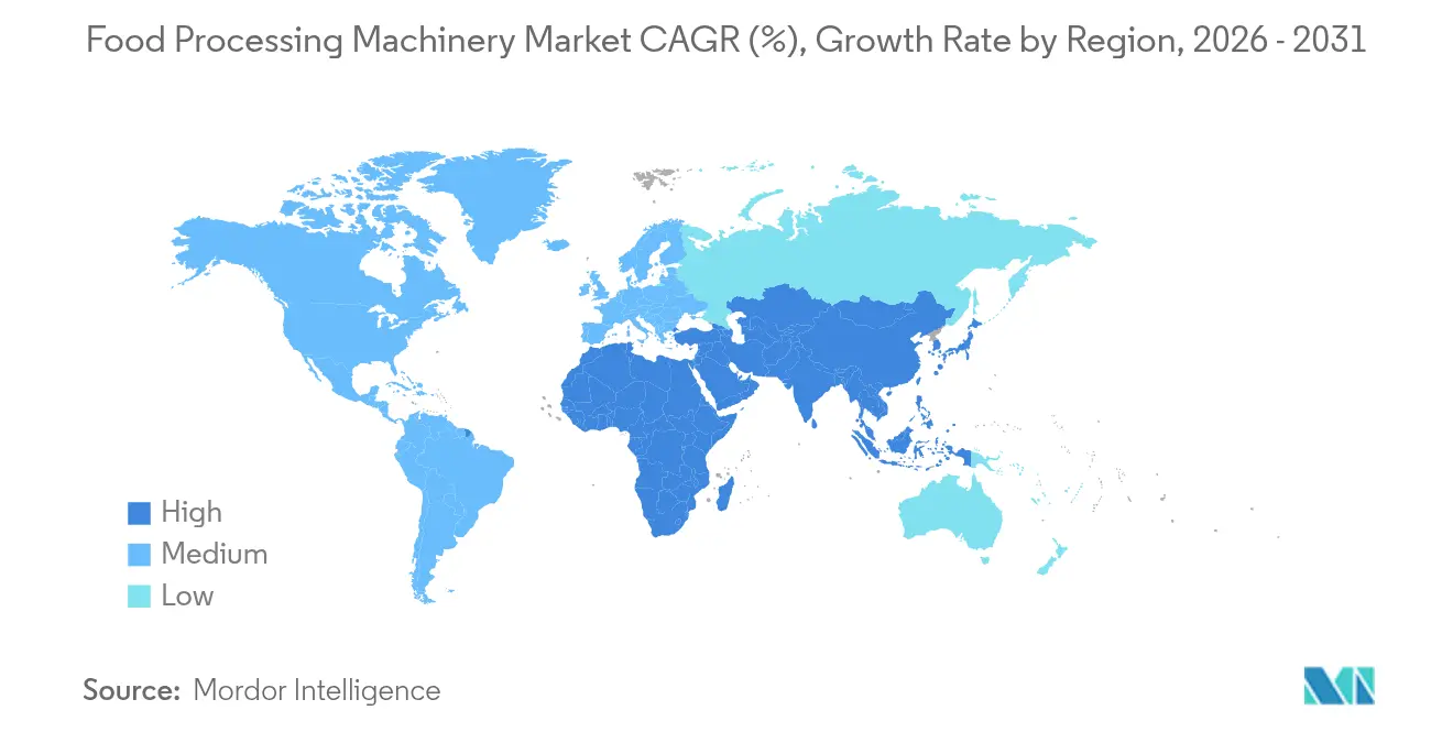Food Processing Machinery Market CAGR (%), Growth Rate by Region