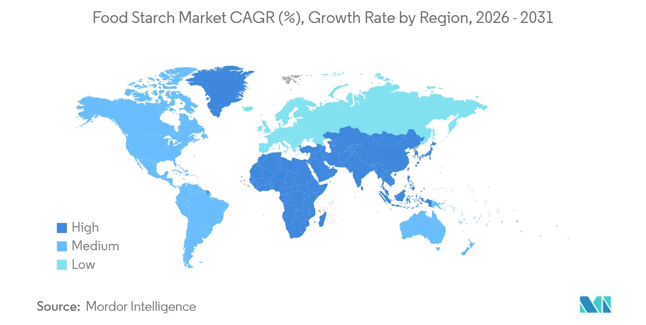 Food Starch Market CAGR (%), Growth Rate by Region