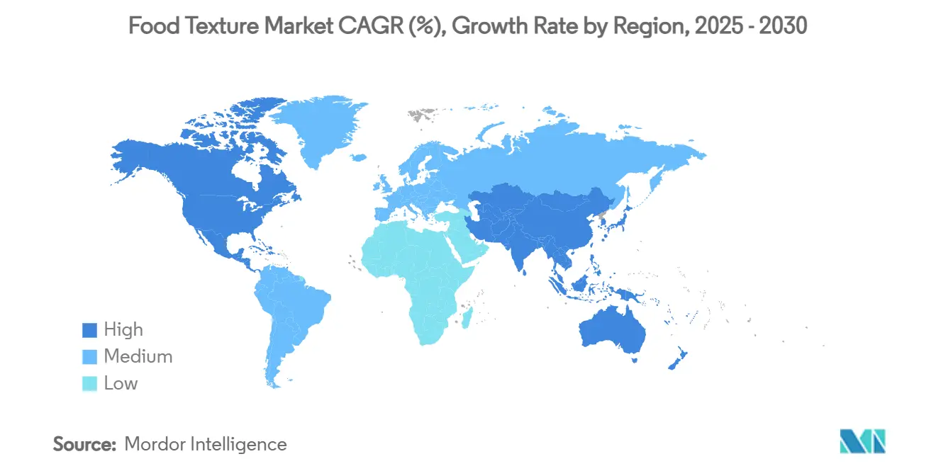 식품 질감 온라인 바카라사이트 CAGR(%), 지역별 성장률