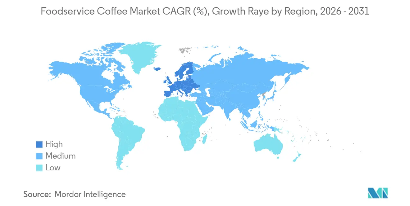 Foodservice Coffee Market CAGR (%), Growth Raye by Region