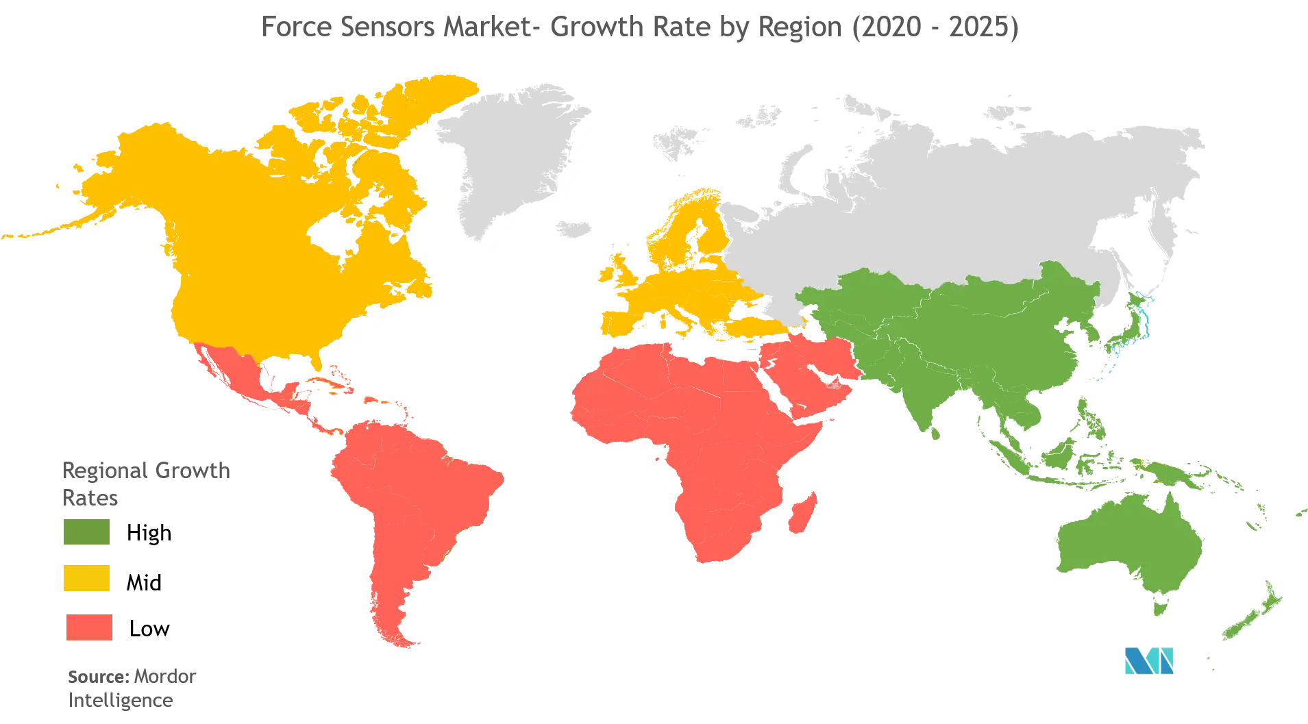 Force Sensors Market  Growth by Region