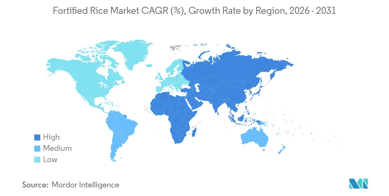 Fortified Rice Market CAGR (%), Growth Rate by Region