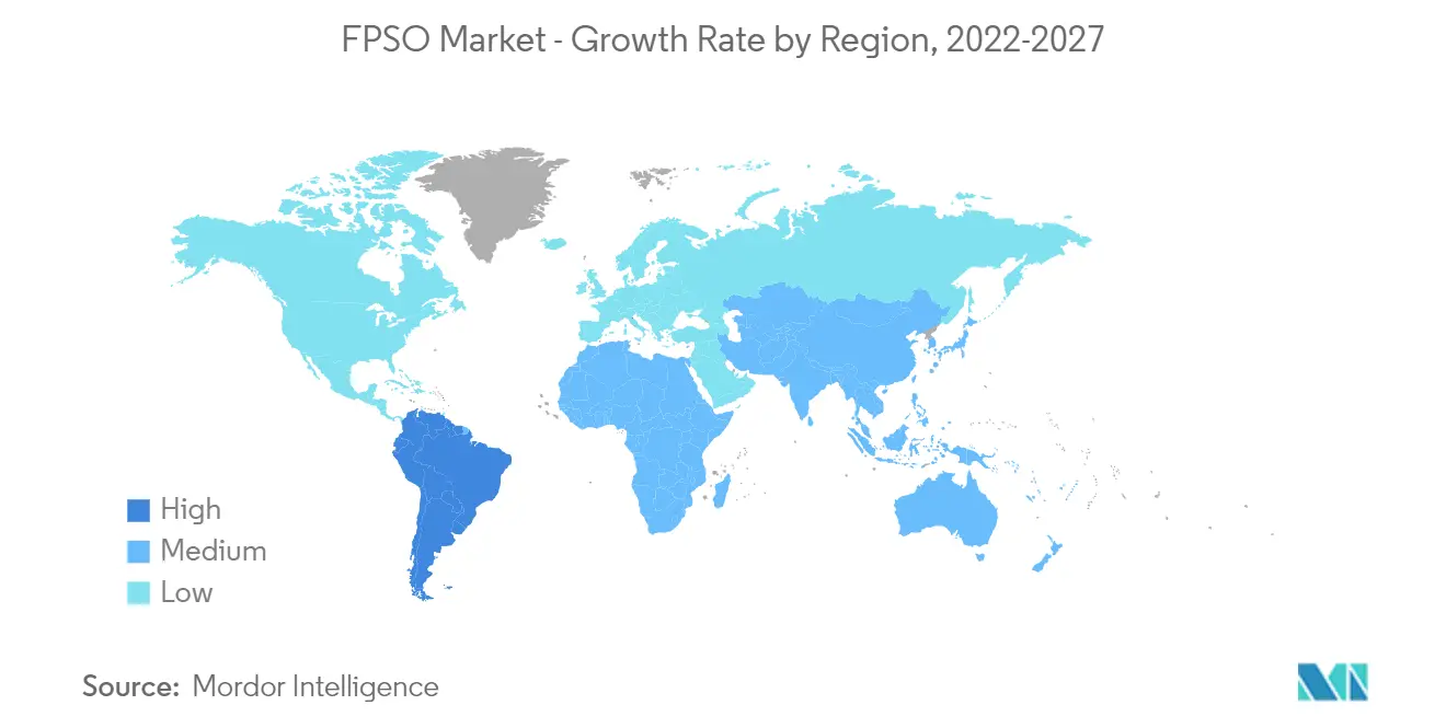 FPSO Market - Growth Rate by Region, 2022-2027