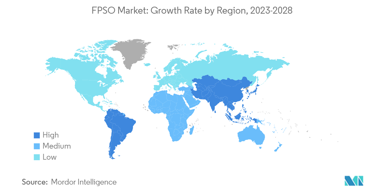 Рынок FPSO – темпы роста по регионам