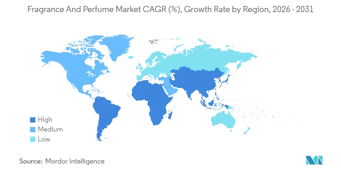 Fragrance And Perfume Market CAGR (%), Growth Rate by Region