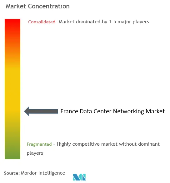 フランスのデータセンターネットワーキング市場の集中