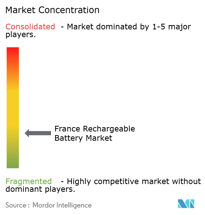 France Rechargeable Battery Market Concentration