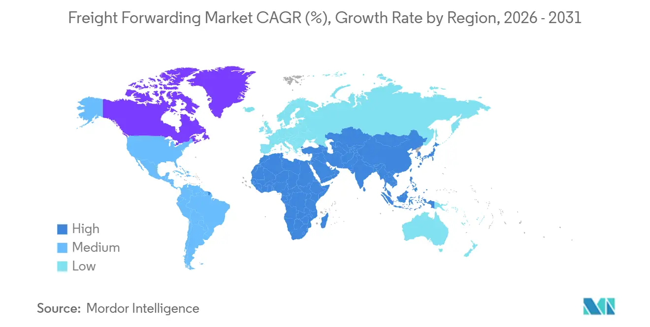 Freight Forwarding Market CAGR (%), Growth Rate by Region
