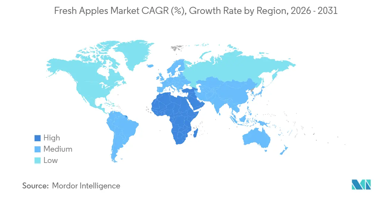 Fresh Apples Market CAGR (%), Growth Rate by Region