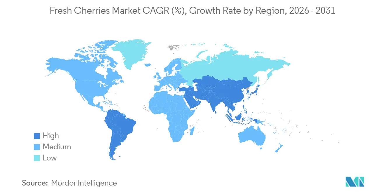 Fresh Cherries Market CAGR (%), Growth Rate by Region