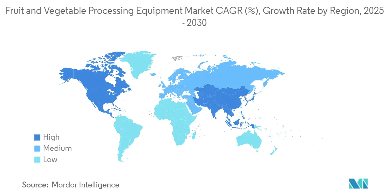 Fruit and Vegetable Processing Equipment Market CAGR (%), Growth Rate by Region