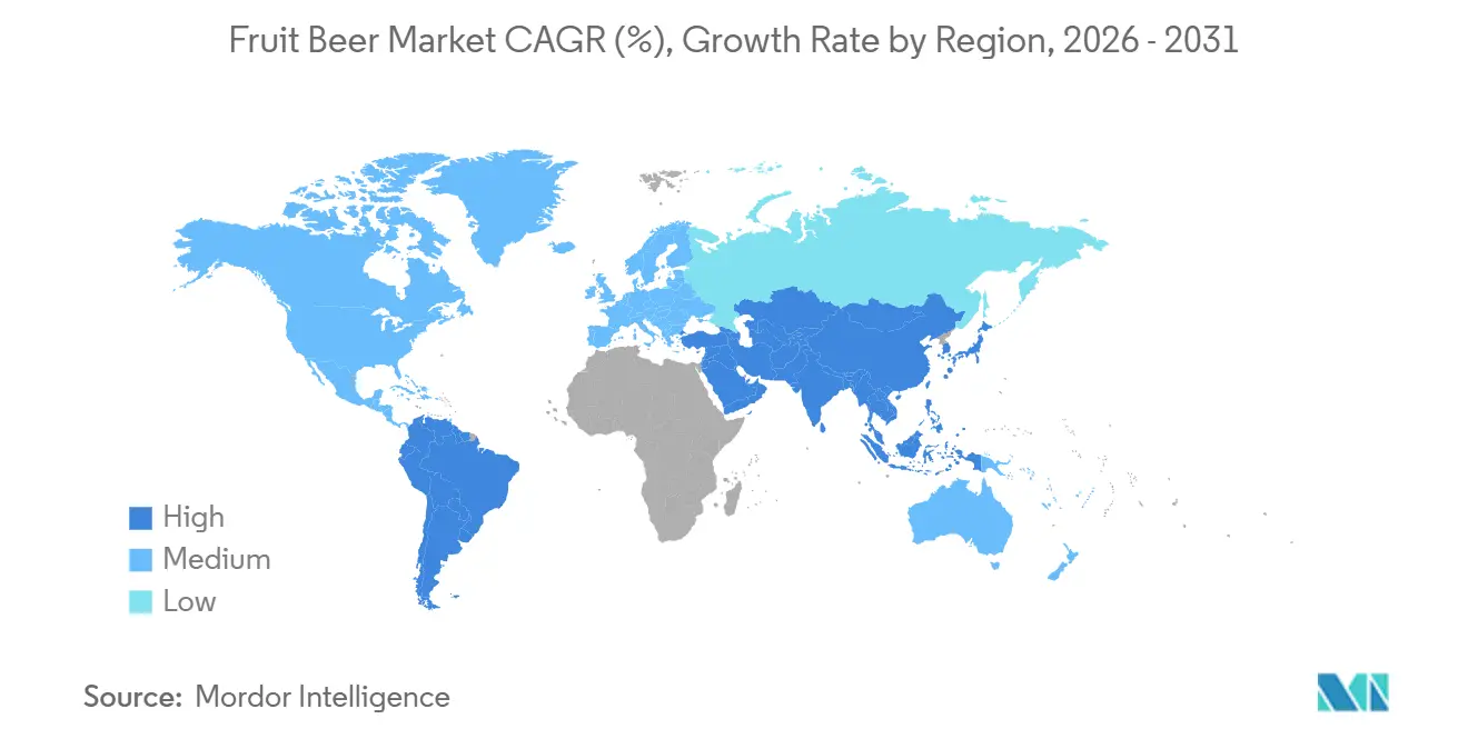 Fruit Beer Market CAGR (%), Growth Rate by Region