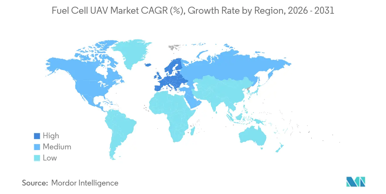 Fuel Cell UAV Market CAGR (%), Growth Rate by Region