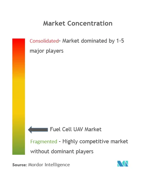Concentración del mercado de vehículos aéreos no tripulados de pila de combustible