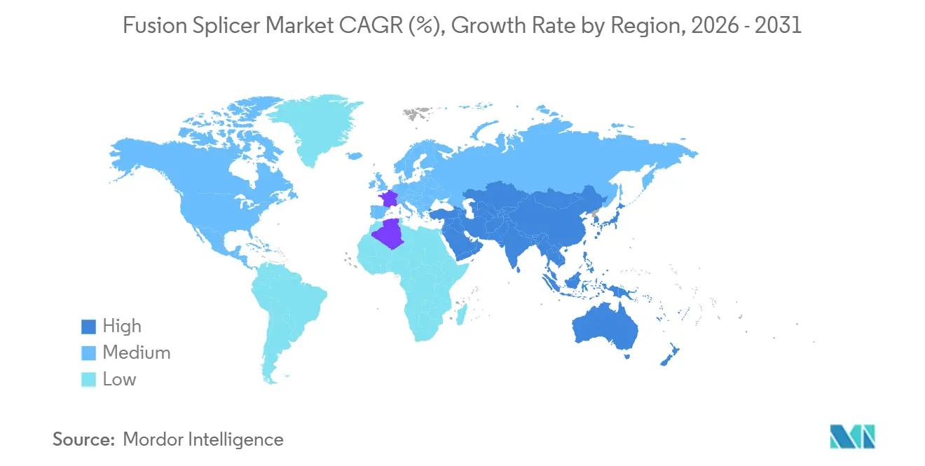 Fusion Splicer Market CAGR (%), Growth Rate by Region