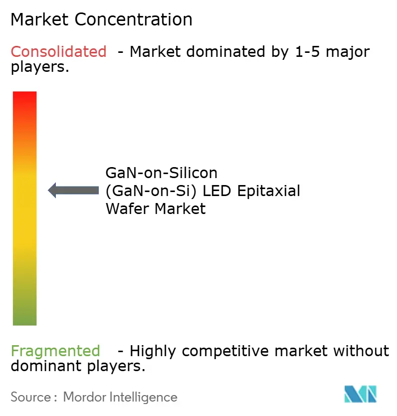 GaN-on-Silicon (GaN-on-Si) LED Epitaxial Wafer Market Concentration