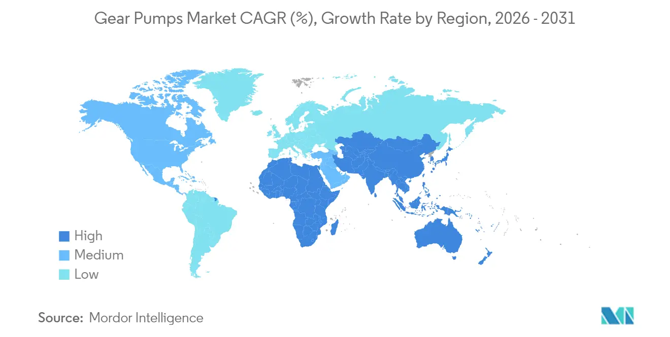 Gear Pumps Market CAGR (%), Growth Rate by Region
