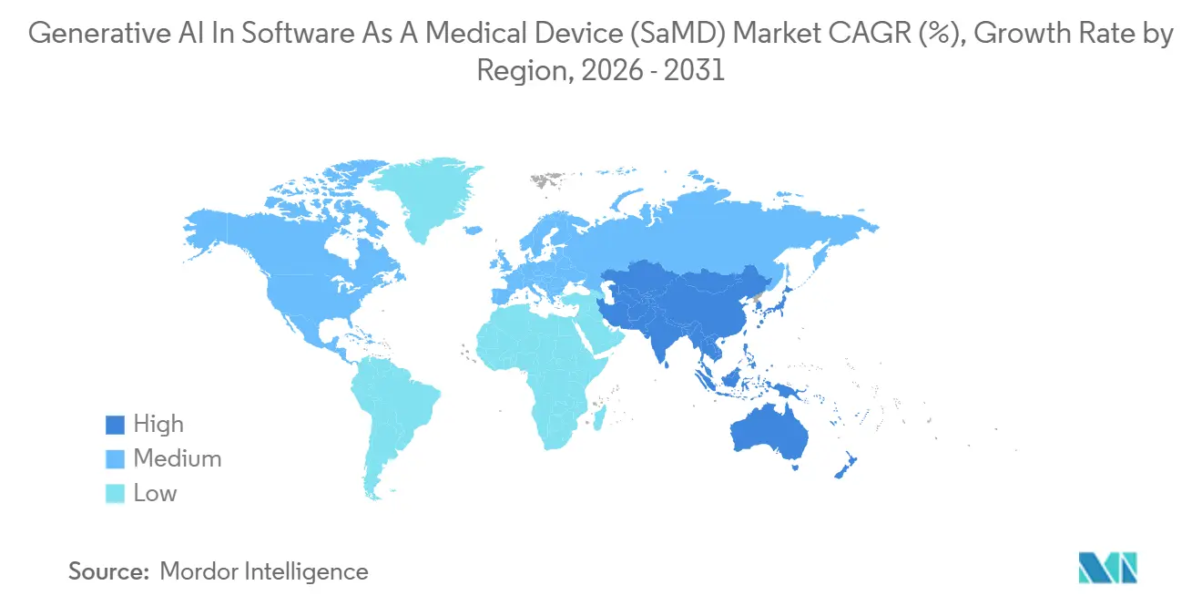 Generative AI In Software As A Medical Device (SaMD) Market Growth Rate by Region