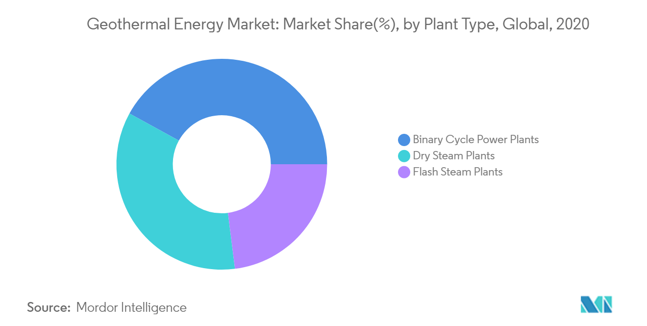 Geothermal Energy Market: Market Share(%), by Plant Type, Global, 2020