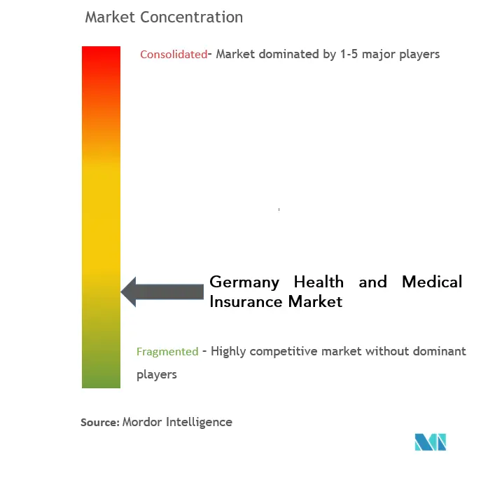 Seguro médico y de salud en AlemaniaConcentración del Mercado