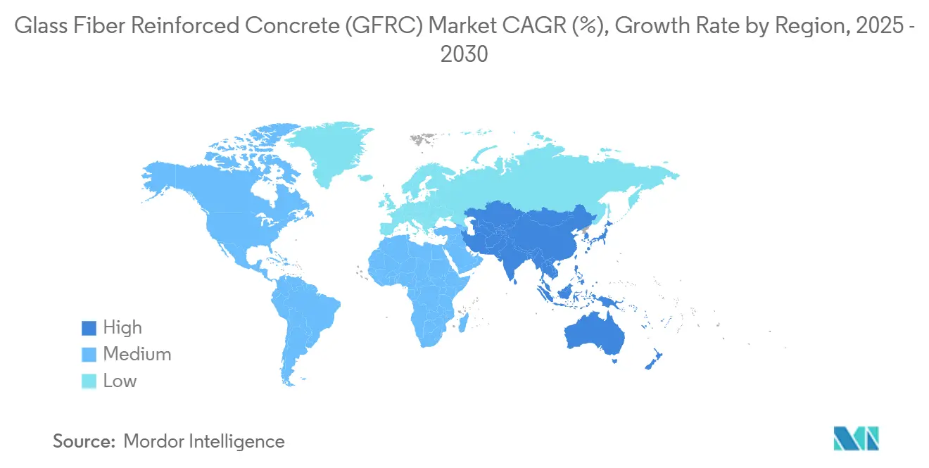 Glass Fiber Reinforced Concrete (GFRC) Market CAGR (%), Growth Rate by Region