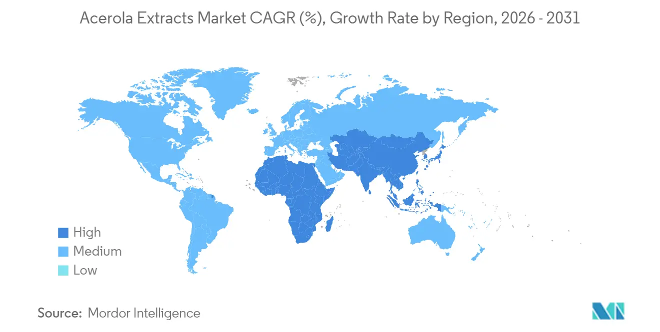 Acerola Extracts Market CAGR (%), Growth Rate by Region