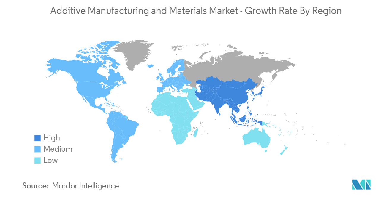 Mercado de Fabricação Aditiva e Materiais Mercado de Fabricação Aditiva e Materiais – Taxa de Crescimento por Região