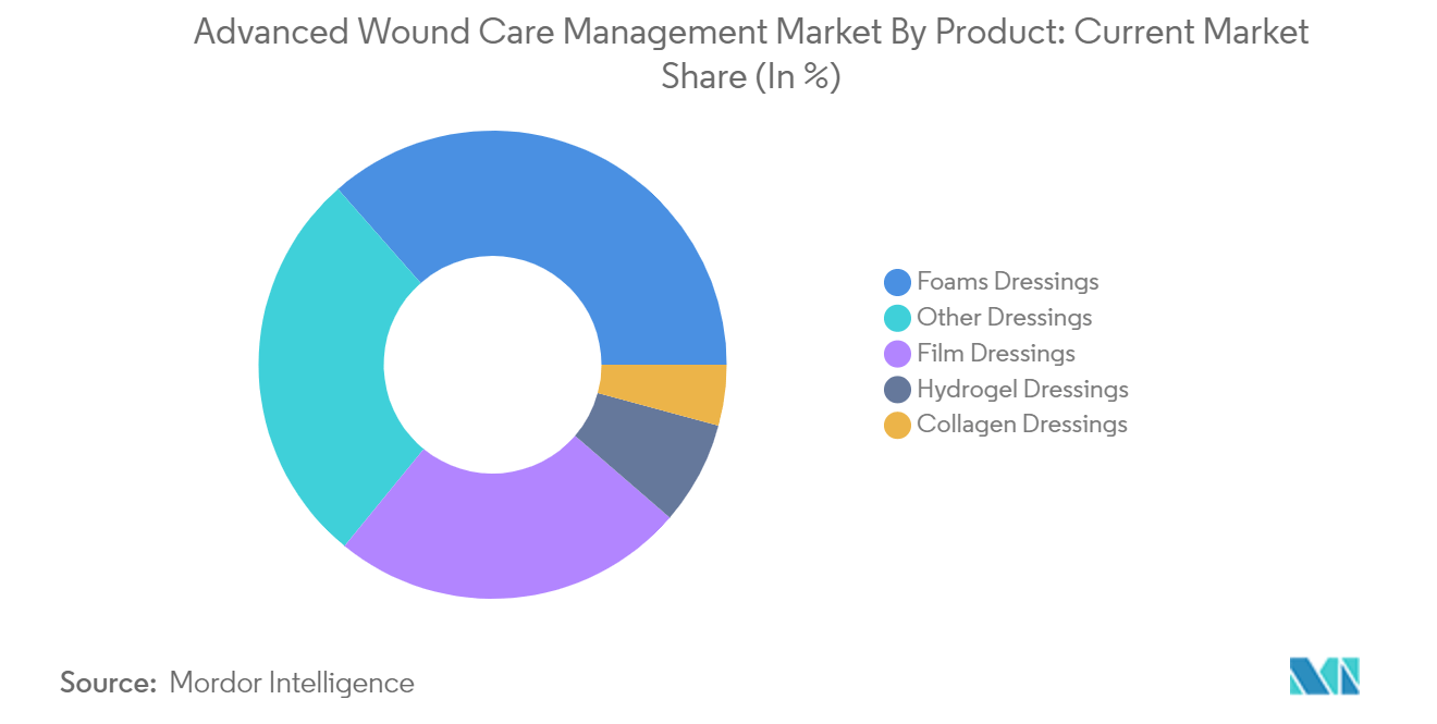 Advanced Wound Care Management Market: Advanced Wound Care Management Market By Product: Current Market Share (In %)