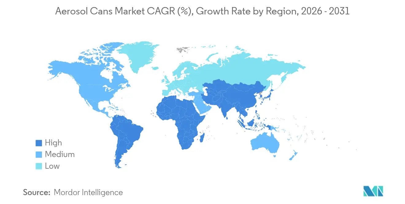 Aerosol Cans Market CAGR (%), Growth Rate by Region