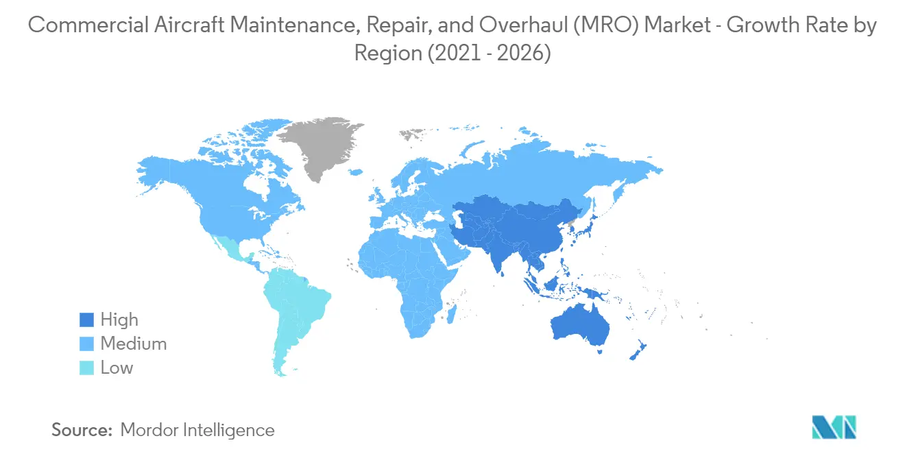 Commercial Aircraft Maintenance, Repair, and Overhaul MRO Market Growth Rate By Region