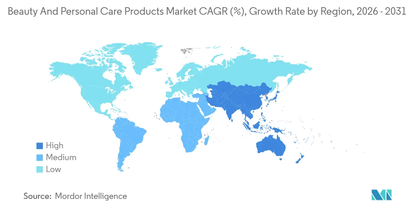 Beauty And Personal Care Products Market CAGR (%), Growth Rate by Region