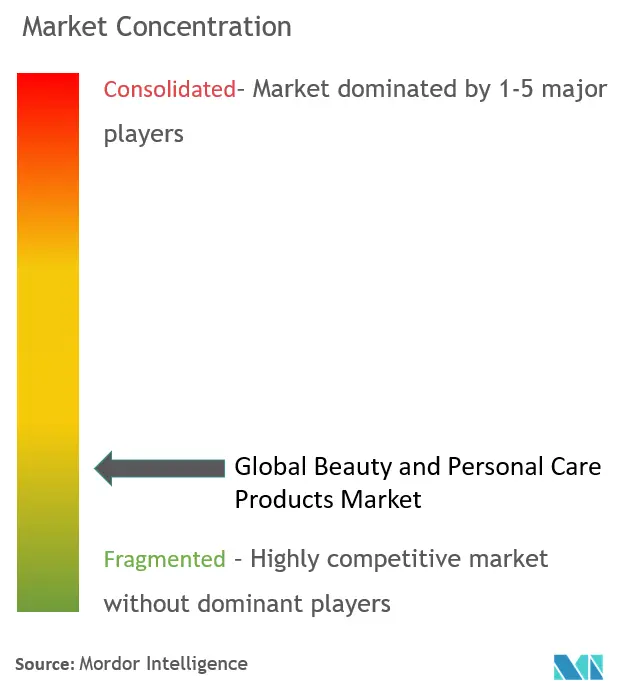 Beauty and Personal Care Products Market Concentration