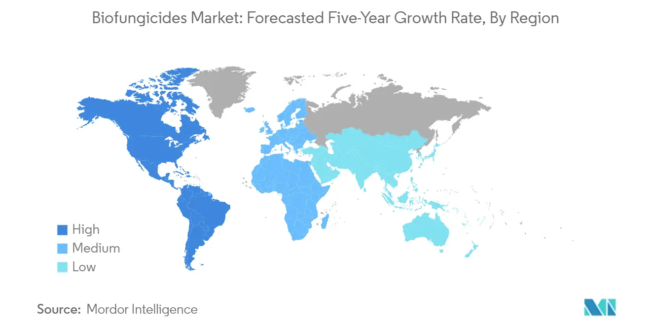 Market Analysis of Biofungicides Market: Forecasted Growth Rate by Region