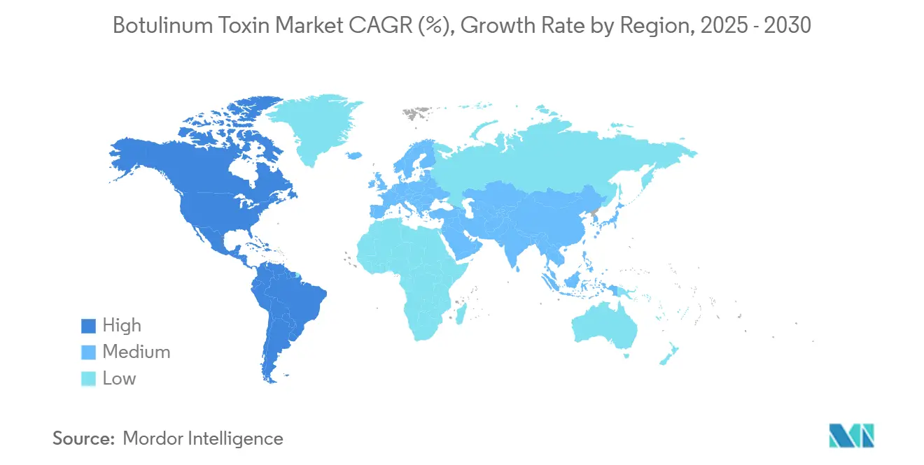 보툴리눔 독소 바카라사이트 추천 CAGR(%), 지역별 성장률