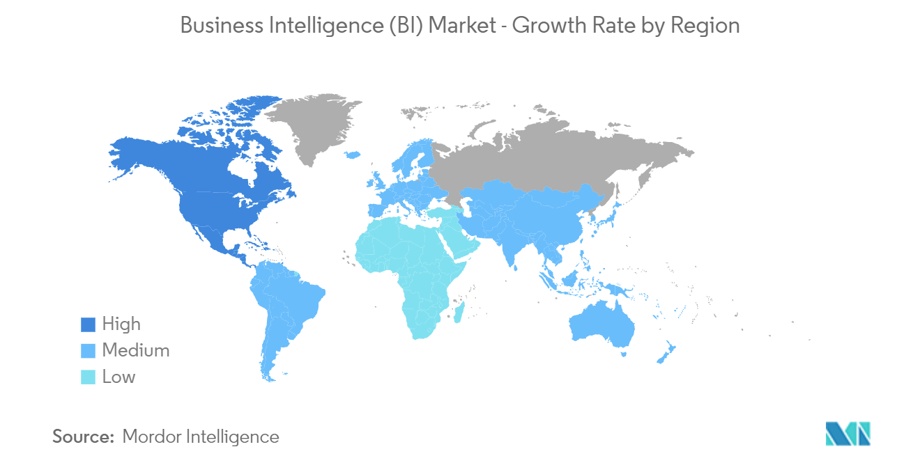 商业智能 (BI) 市场 - 按地区划分的增长率