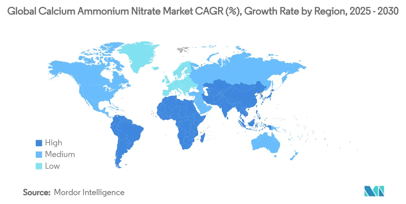 Global Calcium Ammonium Nitrate Market CAGR (%), Growth Rate by Region
