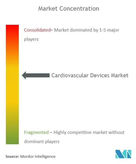 Concentración del mercado de dispositivos cardiovasculares